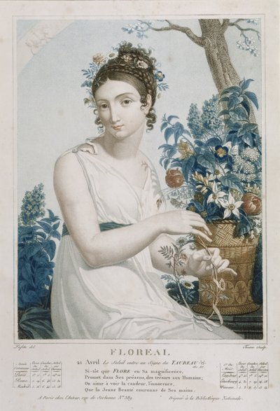 Floreal (April-May), eighth month of the Republican Calendar, engraved by Tresca, c.1794 by Louis Lafitte